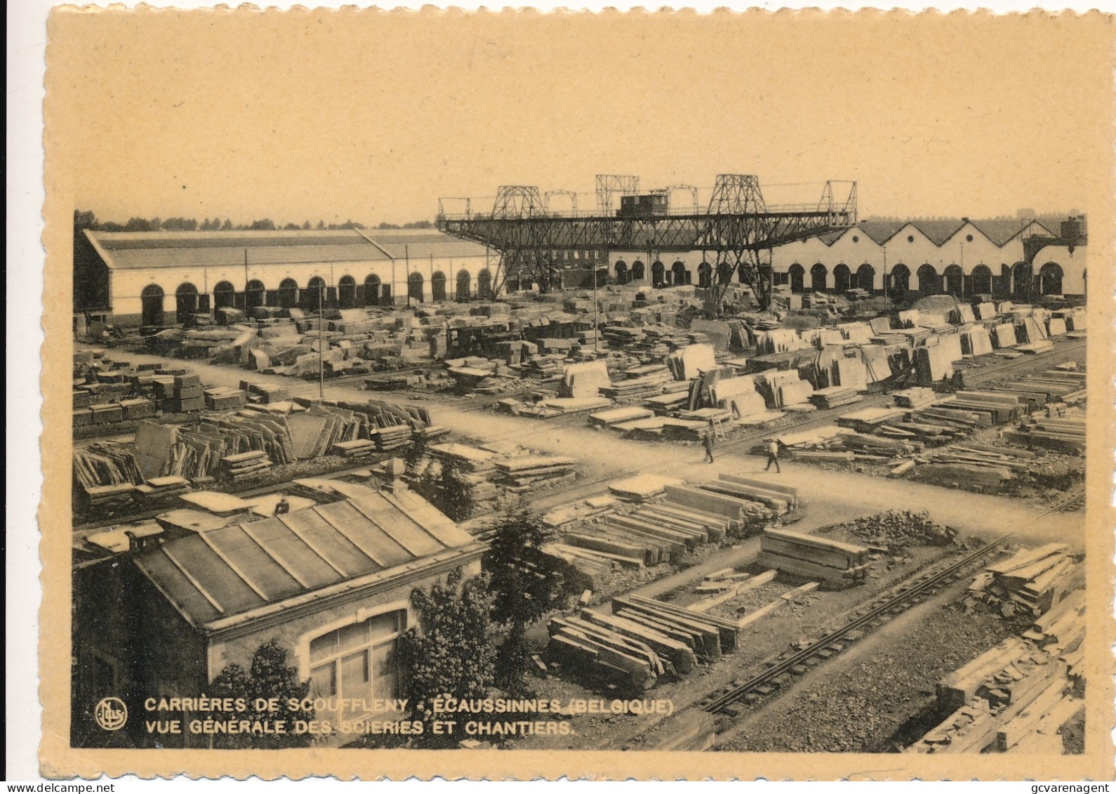 CARRIERES DE SCOUFFLENY  ECAUSSINNES  VUE GENERALE DES SCIERIES ET CHANTIERS - Ecaussinnes