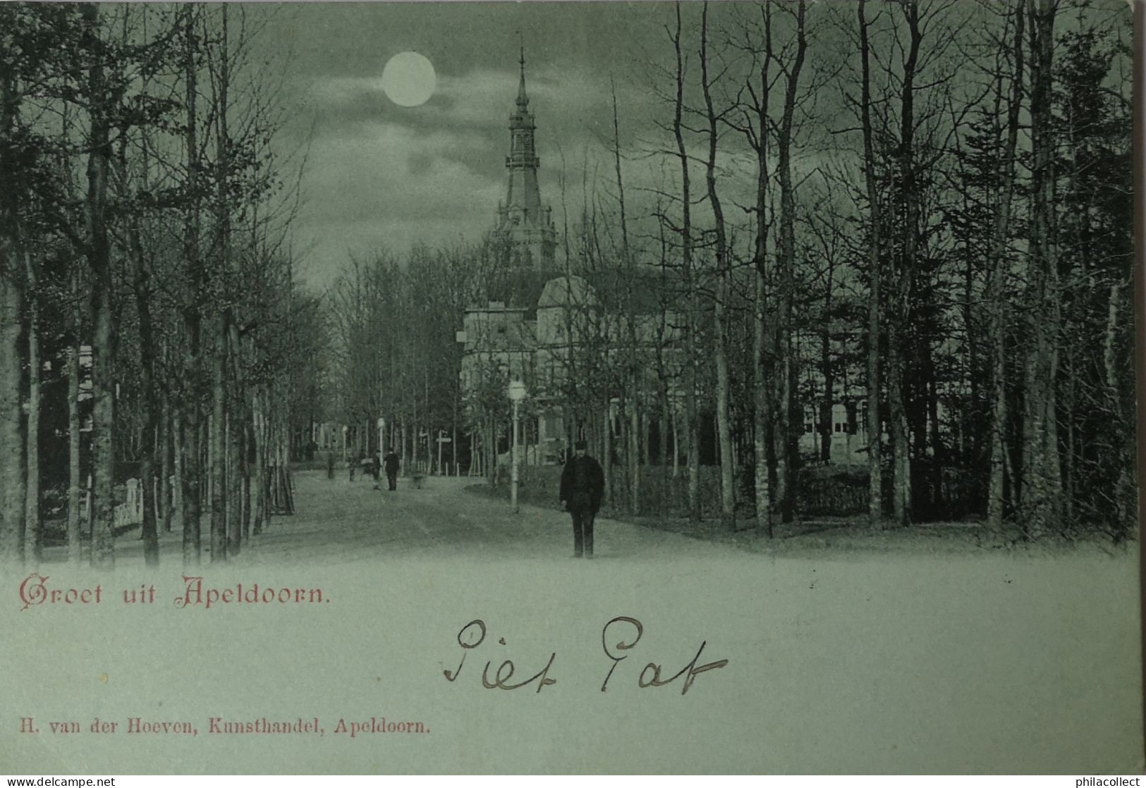 Apeldoorn // Maanlicht Kaart Groeten Uit 1900 - Apeldoorn