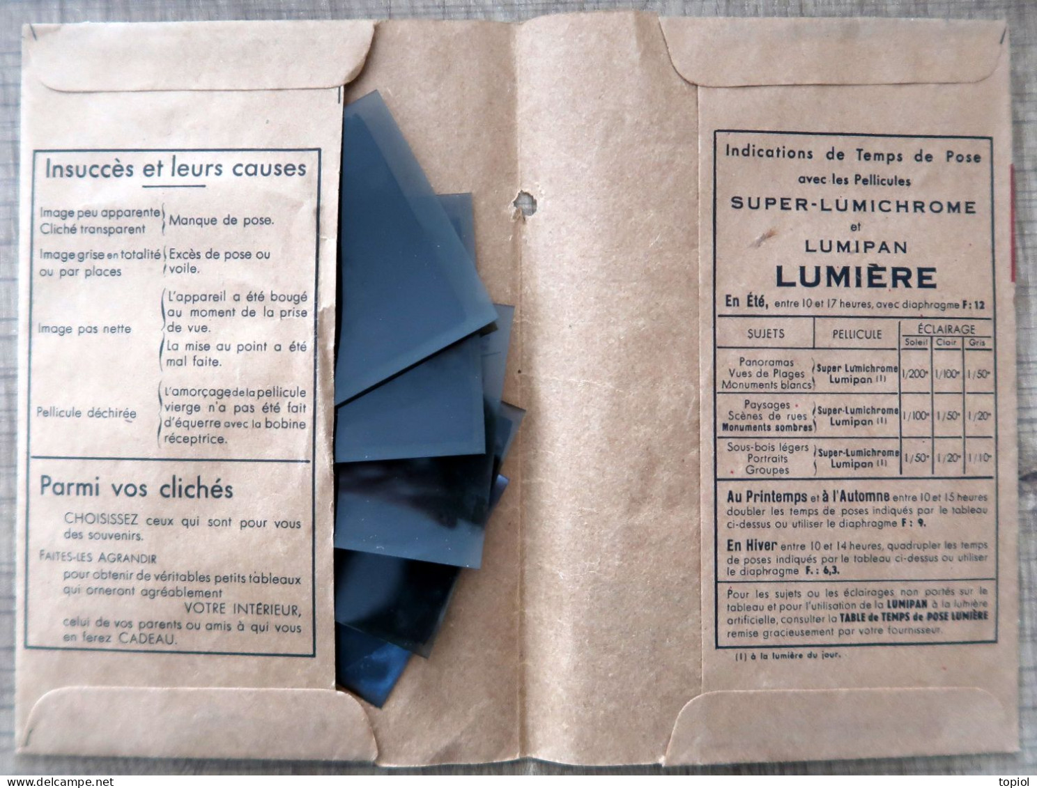 Pochette "Film Lumière" Avec 5 Négatifs - Matériel & Accessoires