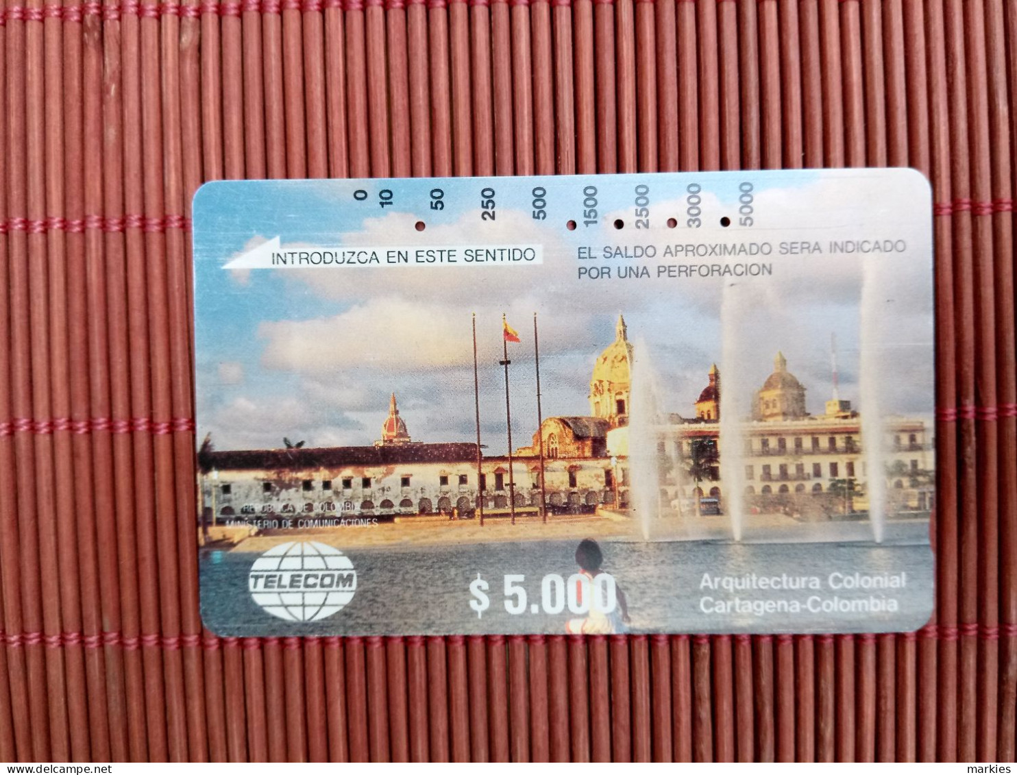 Phonecard Colombia  Telecom Tamura $5.000 Used Rare - Kolumbien