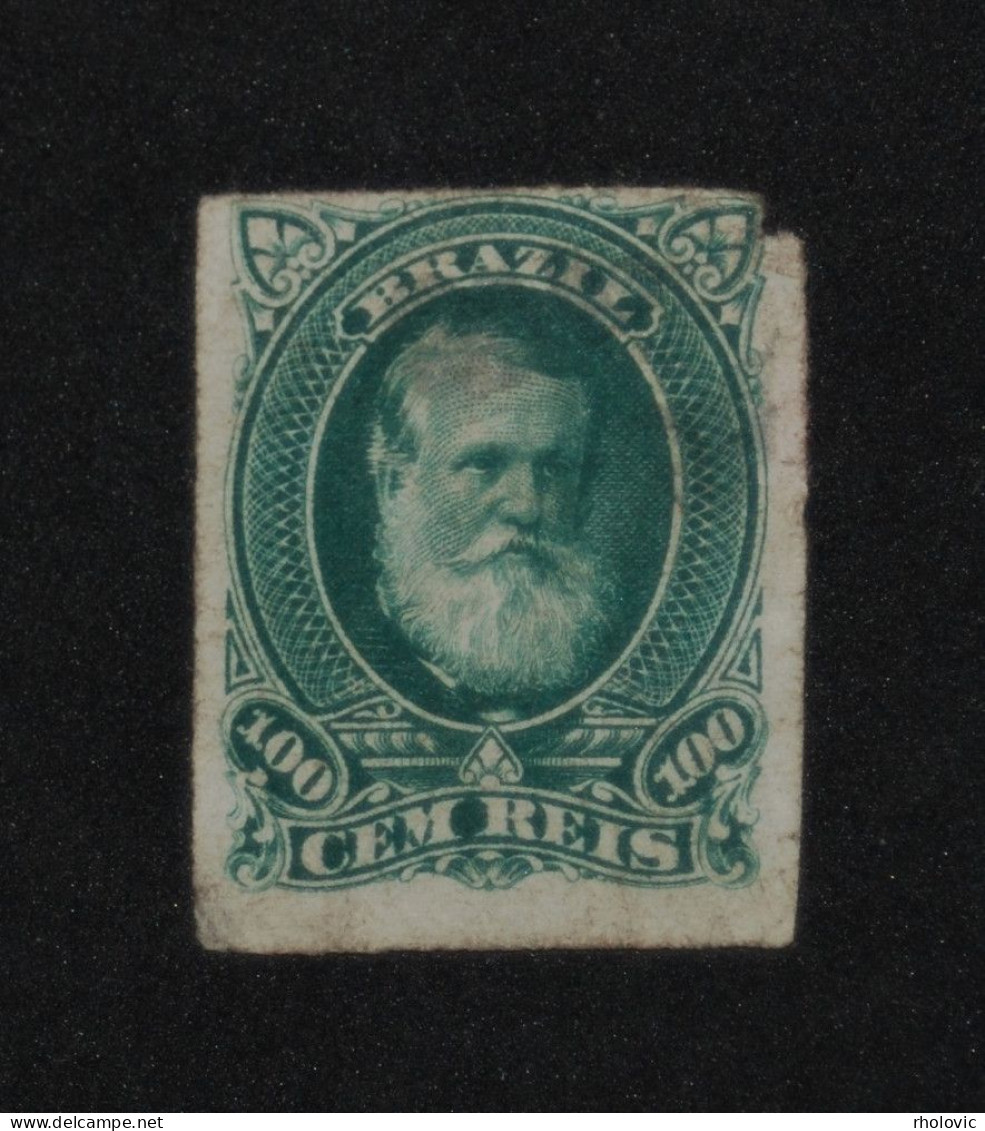 BRAZIL 1877, Emperor Pedro II, Imperf, Mi #42 - Gebruikt