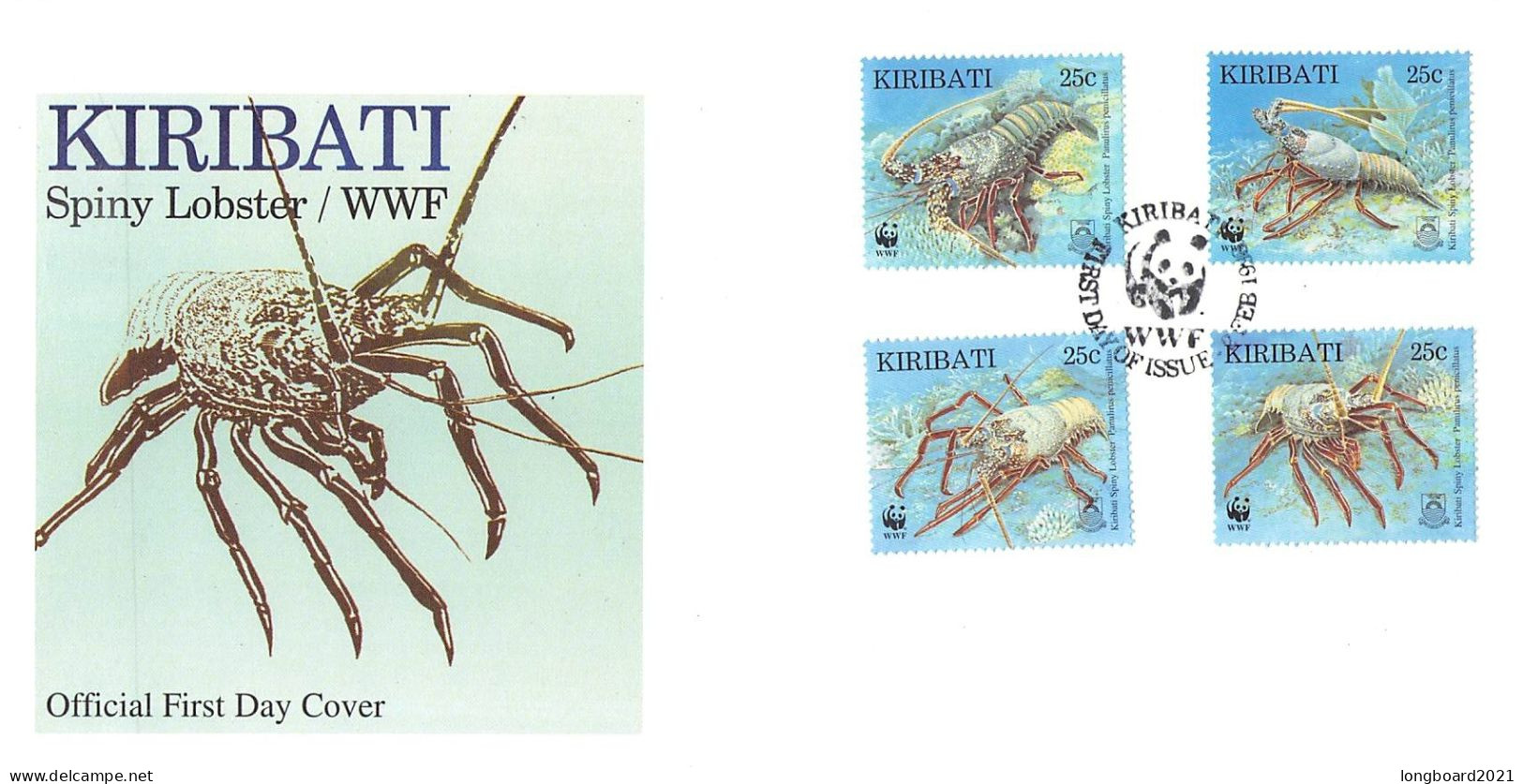 KIRIBATI - FDC 1998 WWF - LOBSTER / 4145 - Kiribati (1979-...)