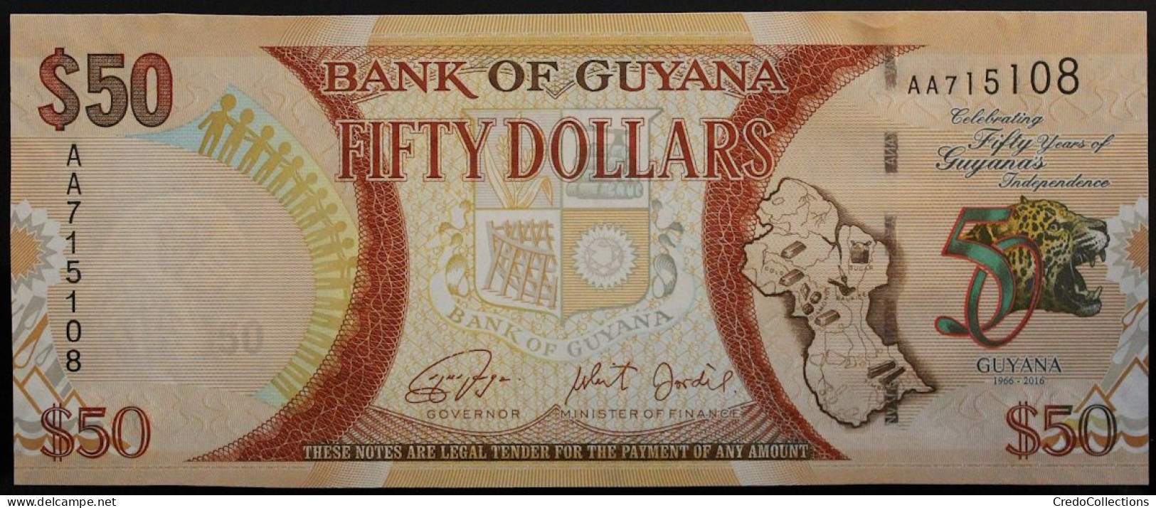 Guyana - 50 Dollars - 2016 - PICK 41a - NEUF - Guyana