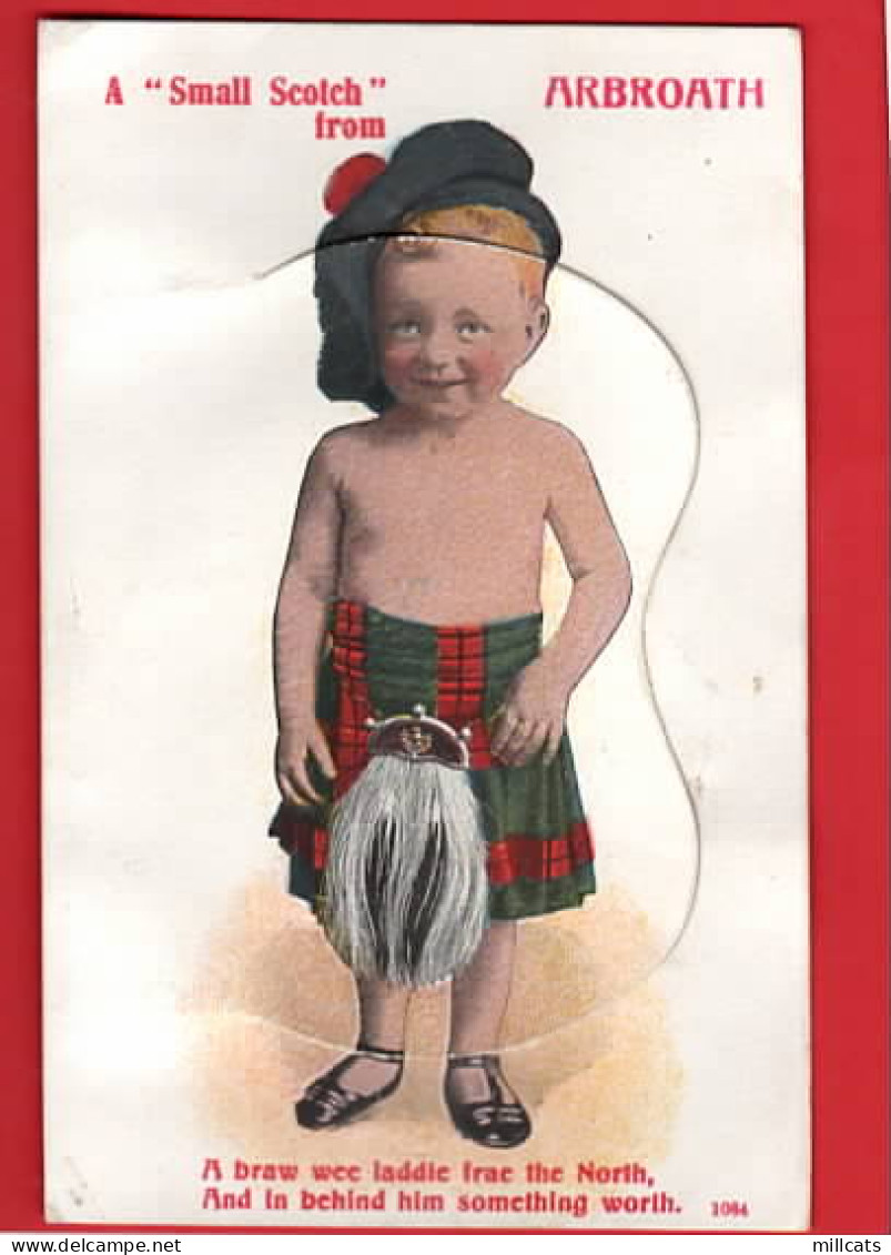 SCOTLAND ANGUS   NOVELTY PULLOUT VIEWS  SCOTTISH BOY IN KILT BONNET  A SMALL SCOTCH - Angus