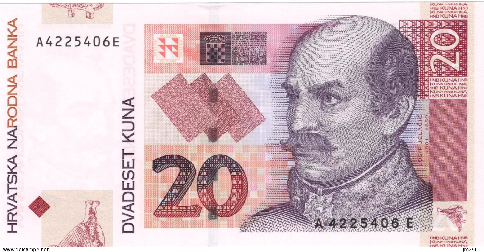 CROATIE 20 KUNA 7.10.2001 UNC  A4225406E - Kroatië