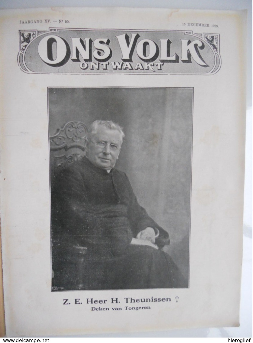 Ons Volk Ontwaakt 15.12.1929 EH Theunissen Tongeren / Dr H. Allaeys Woesten / Schilder Joz. Tijsmans - Histoire