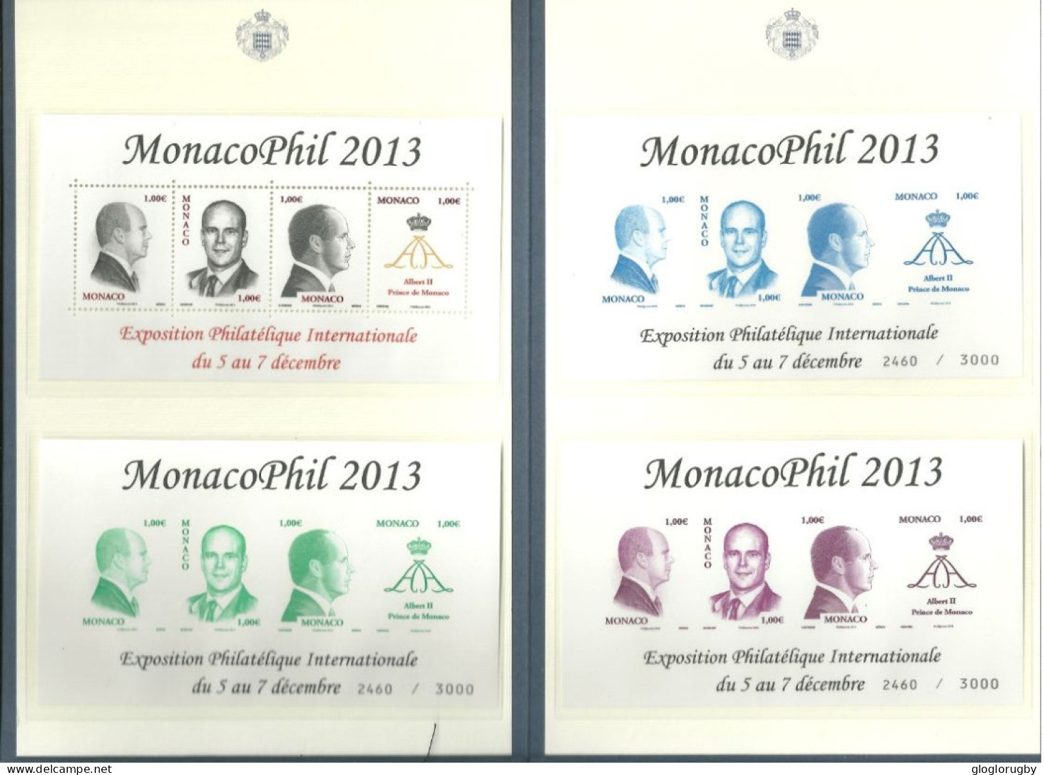 ENCART DE PRESTIGE MONACOPHIL  2013  AVEC 3 BLOCS NEUFS ** NON DENTELES + 1 Bloc Dentelé - Variétés