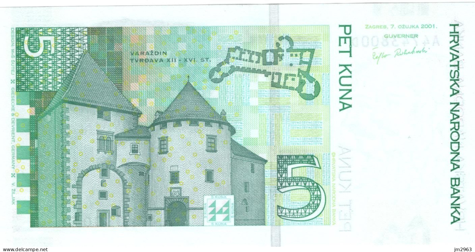 CROATIE 5 KUNA UNC 7.10.2001  A4743800D - Croazia