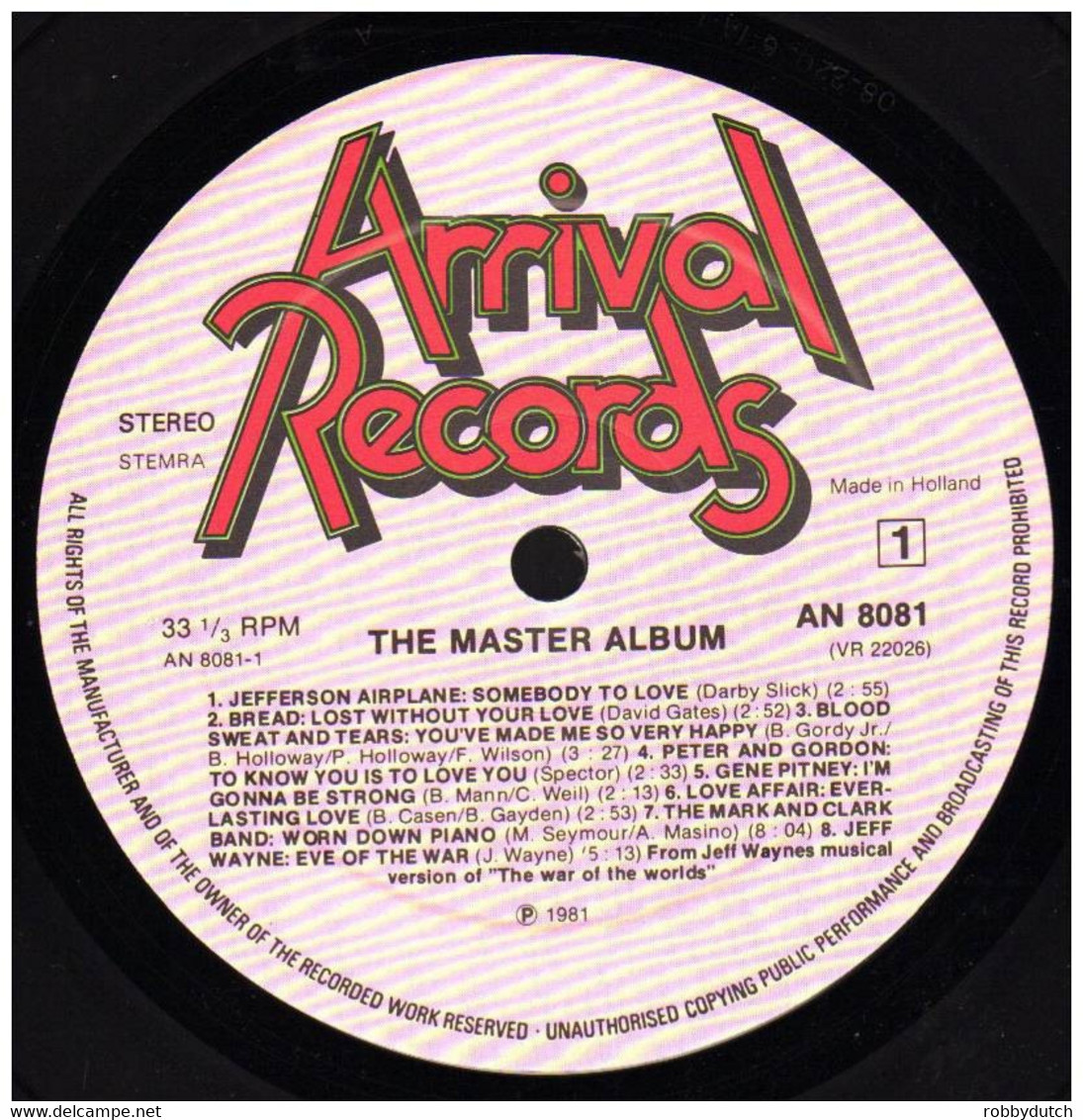 * LP *  THE MASTER ALBUM  - JEFF WAYNE / JEFFERSON AIRPLANE / LOVE AFFAIR / DEEP PURPLE A.o. (1981 Ex-!!!) - Hit-Compilations