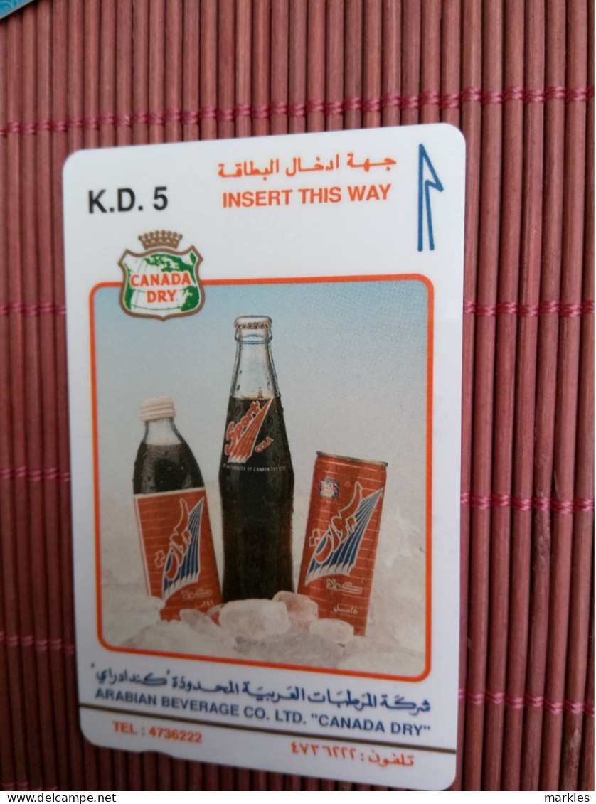 Phonecard Kuwait K.D 5 Canada Dry 1KCDA000090 Low Number  Rare - Kuwait