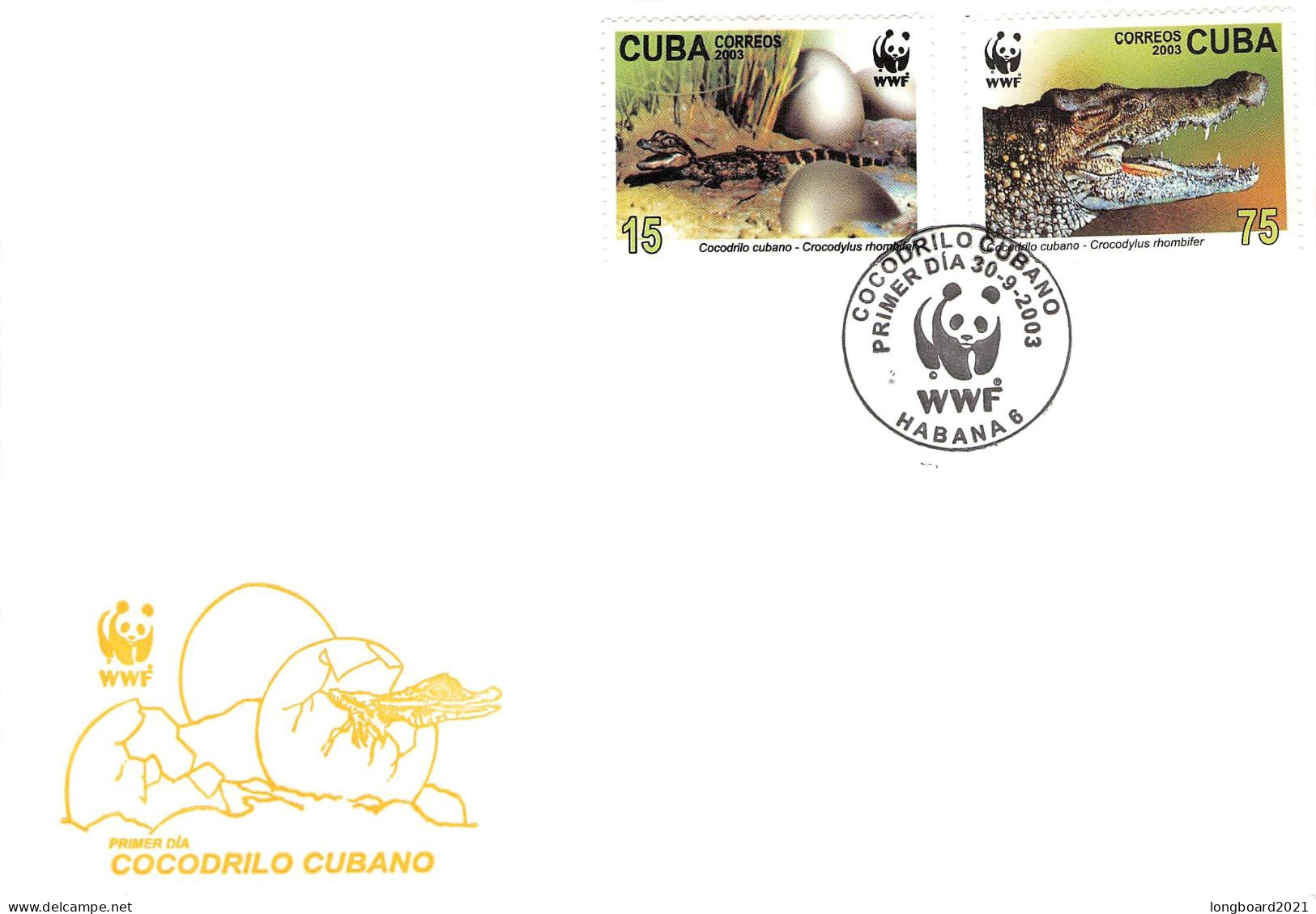 CUBA - FDC WWF 2003 - CROCODILE / 4152 - FDC