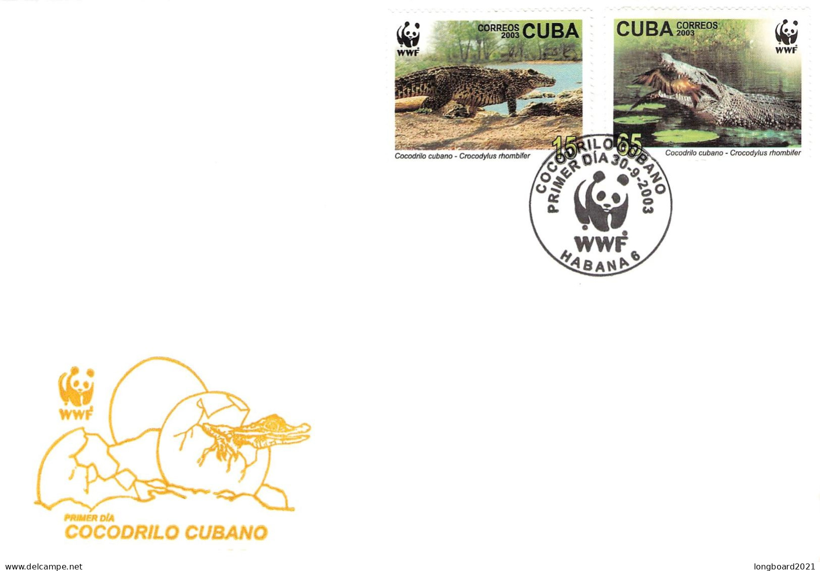 CUBA - FDC WWF 2003 - CROCODILE / 4152 - FDC