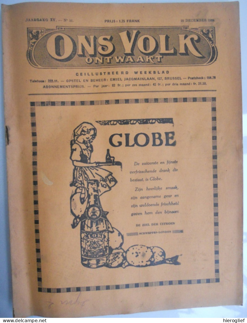 Ons Volk Ontwaakt 22.12.1929 Dr H. Allaeys Woesten / Spoorwegramp Namen / Zigeuners  In "t Land / Edison / - Geschiedenis