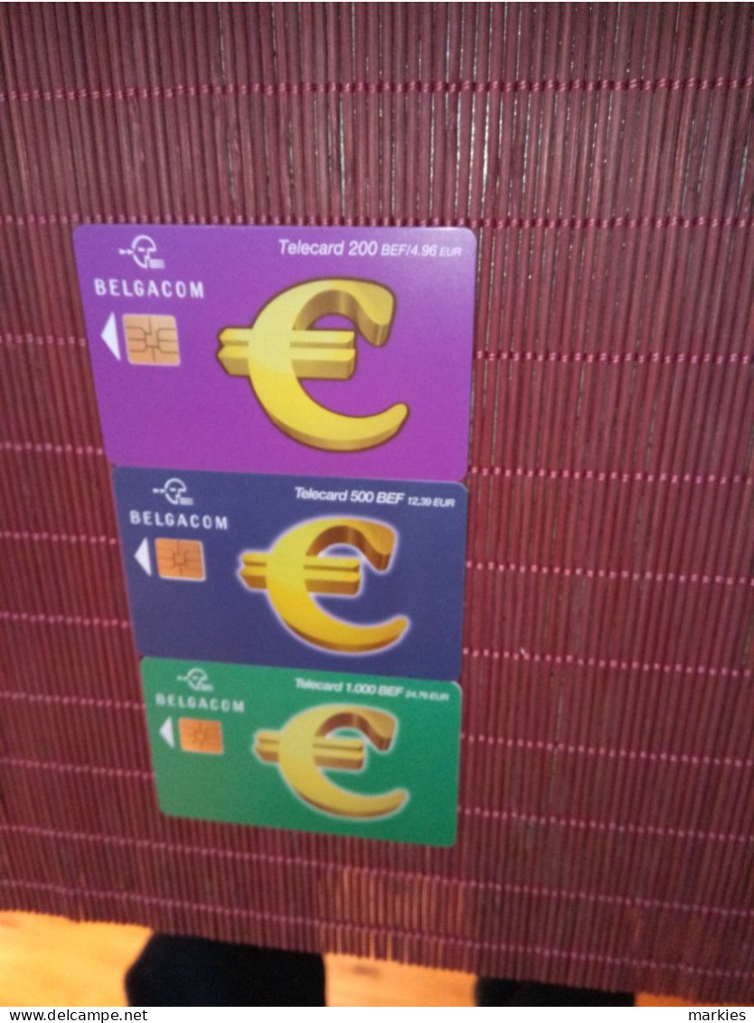 Set Euro Phonecards Belgium  Low Issue Used Rare - Met Chip