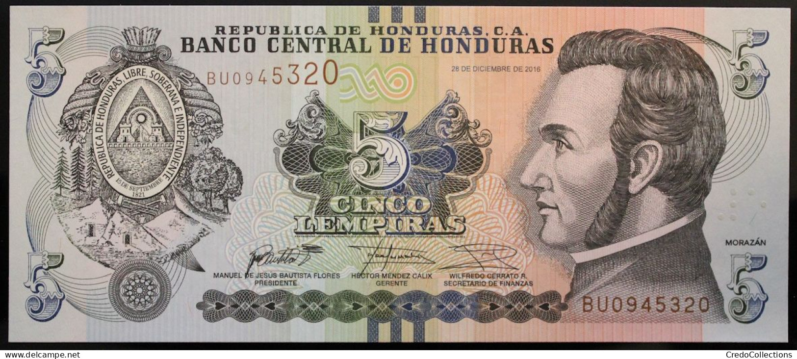 Honduras - 5 Lempiras - 2016 - PICK 98c - NEUF - Honduras