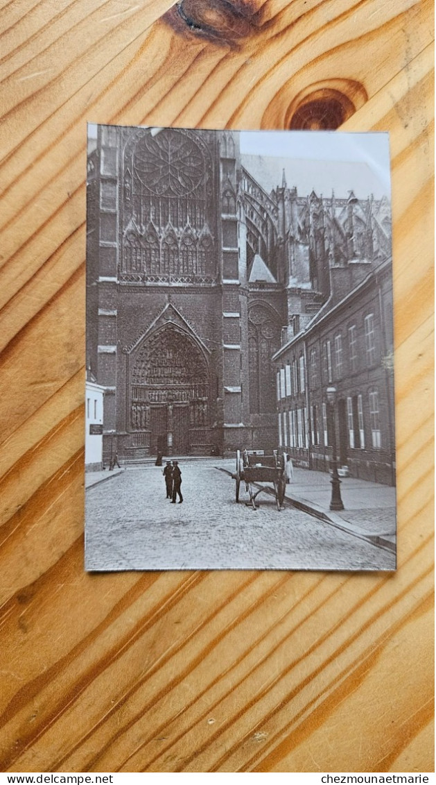 AMIENS 80 - RUE CATHEDRALE ENFANTS CHARETTE - PHOTO 8.5X6 CM - Old (before 1900)