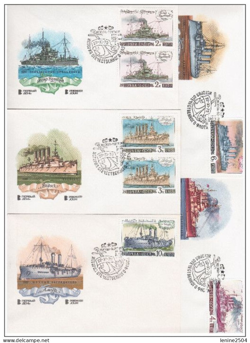 Russie 1972 Yvert N° 3888-3892 MNH ** Flotte Russe - FDC