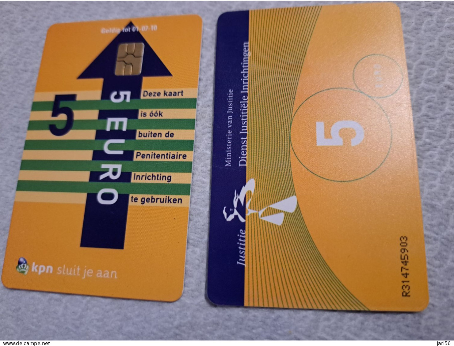 NETHERLANDS   € 5,-  ,-  / USED  / DATE  01-07-10  JUSTITIE/PRISON CARD  CHIP CARD/ USED   ** 16147** - [3] Sim Cards, Prepaid & Refills