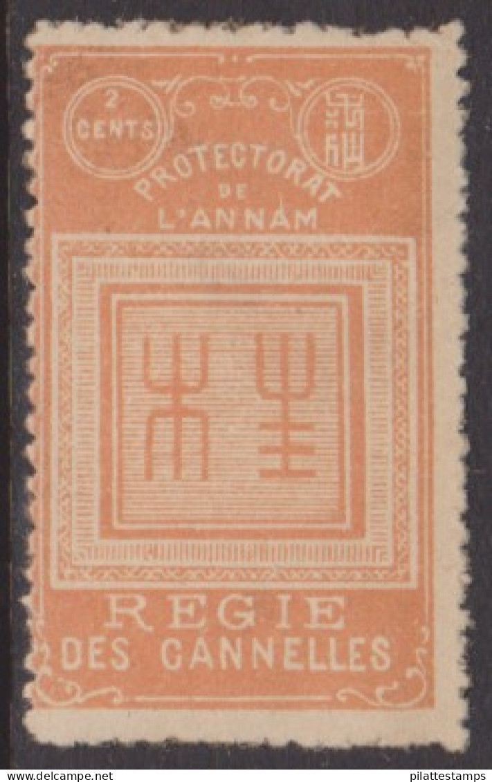 Annam & Tonkin Fiscal 2 Cents** Couleur Orange - Other & Unclassified