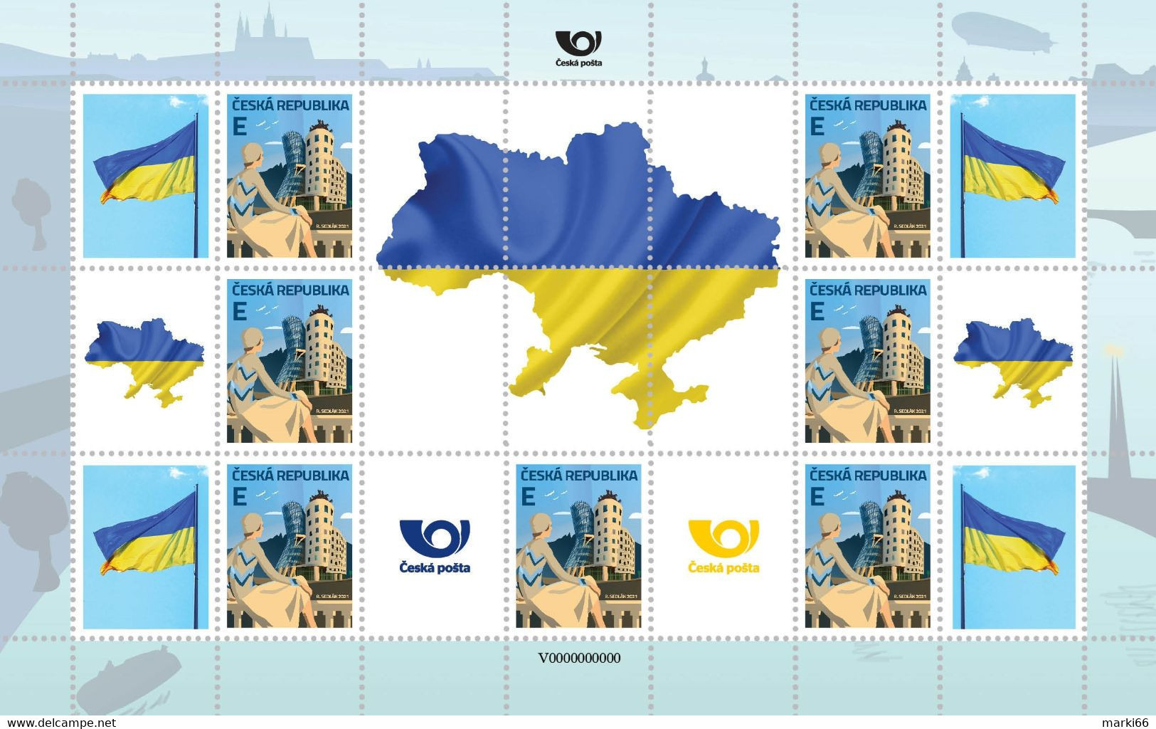 Czech Republic - 2022 - Tribute To Ukraine - Mint Personalized Stamp Sheet - Unused Stamps