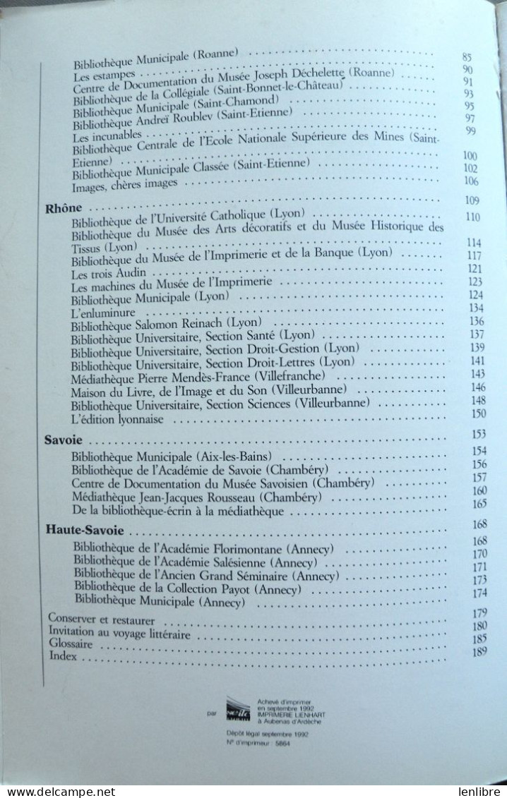 ITINERAIRES. Patrimoine Ecrit en Rhône-Alpes. Acord / Editions Curandera. 1992.