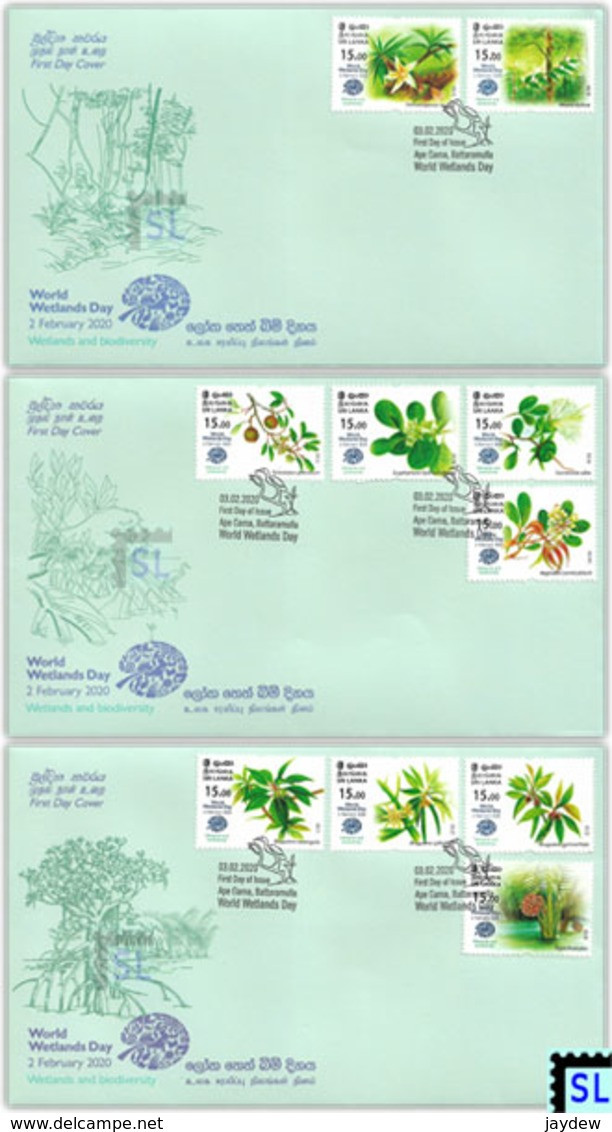 Sri Lanka Stamps 2020, World Wetlands Day, Flowers, Ramsar, FDCs - Sri Lanka (Ceylan) (1948-...)