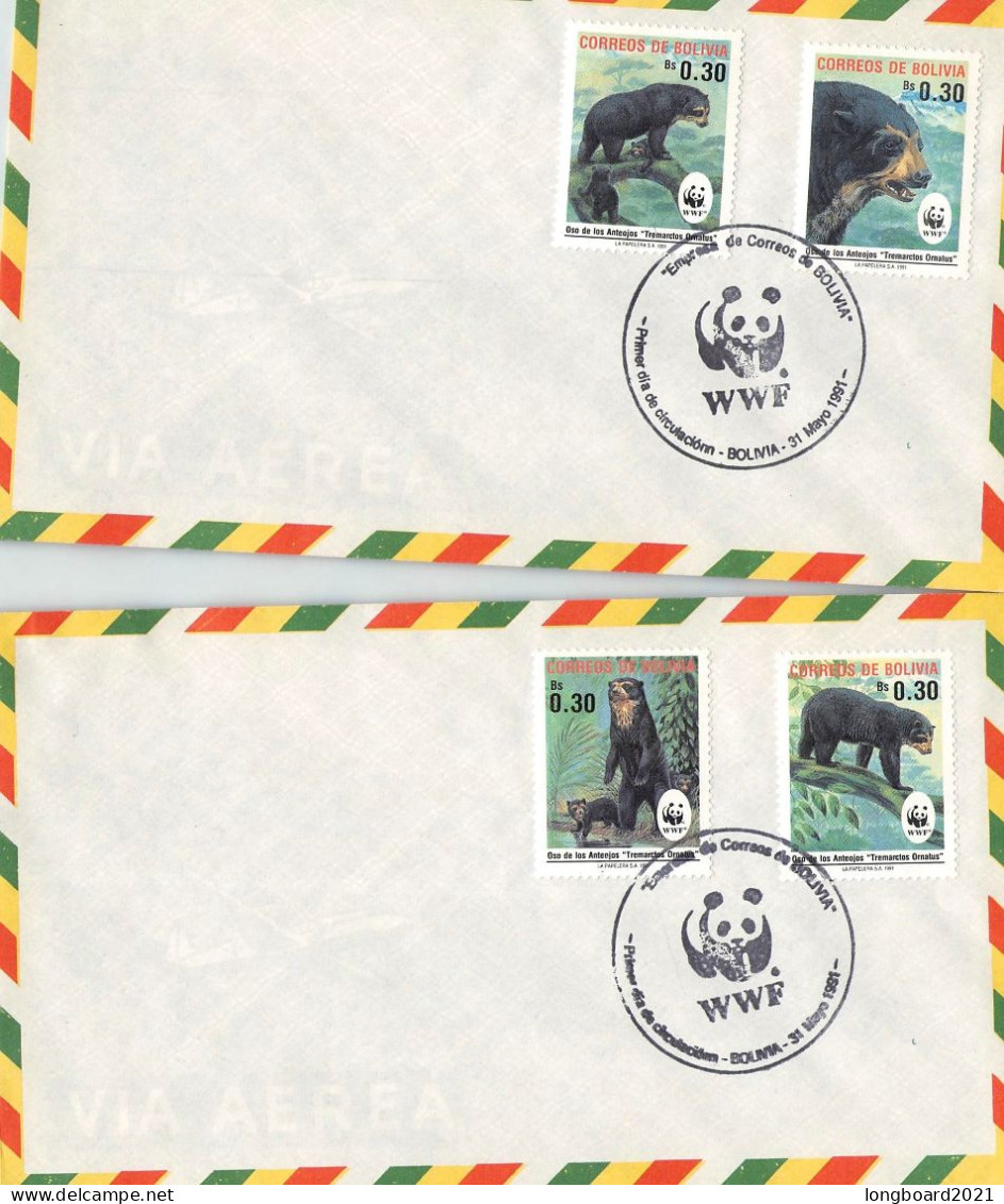 BOLIVIA - FDC WWF 1991 - BEAR / 4159 - Bolivia