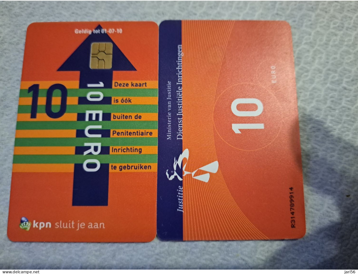 NETHERLANDS   € 10,-   / USED  / DATE  01-07-10  JUSTITIE/PRISON CARD  CHIP CARD/ USED   ** 16163** - [3] Sim Cards, Prepaid & Refills