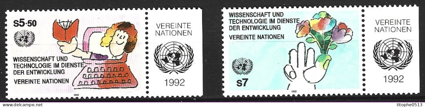 ONU VIENNE. N°147-8 De 1992. Ordinateur. - Informática