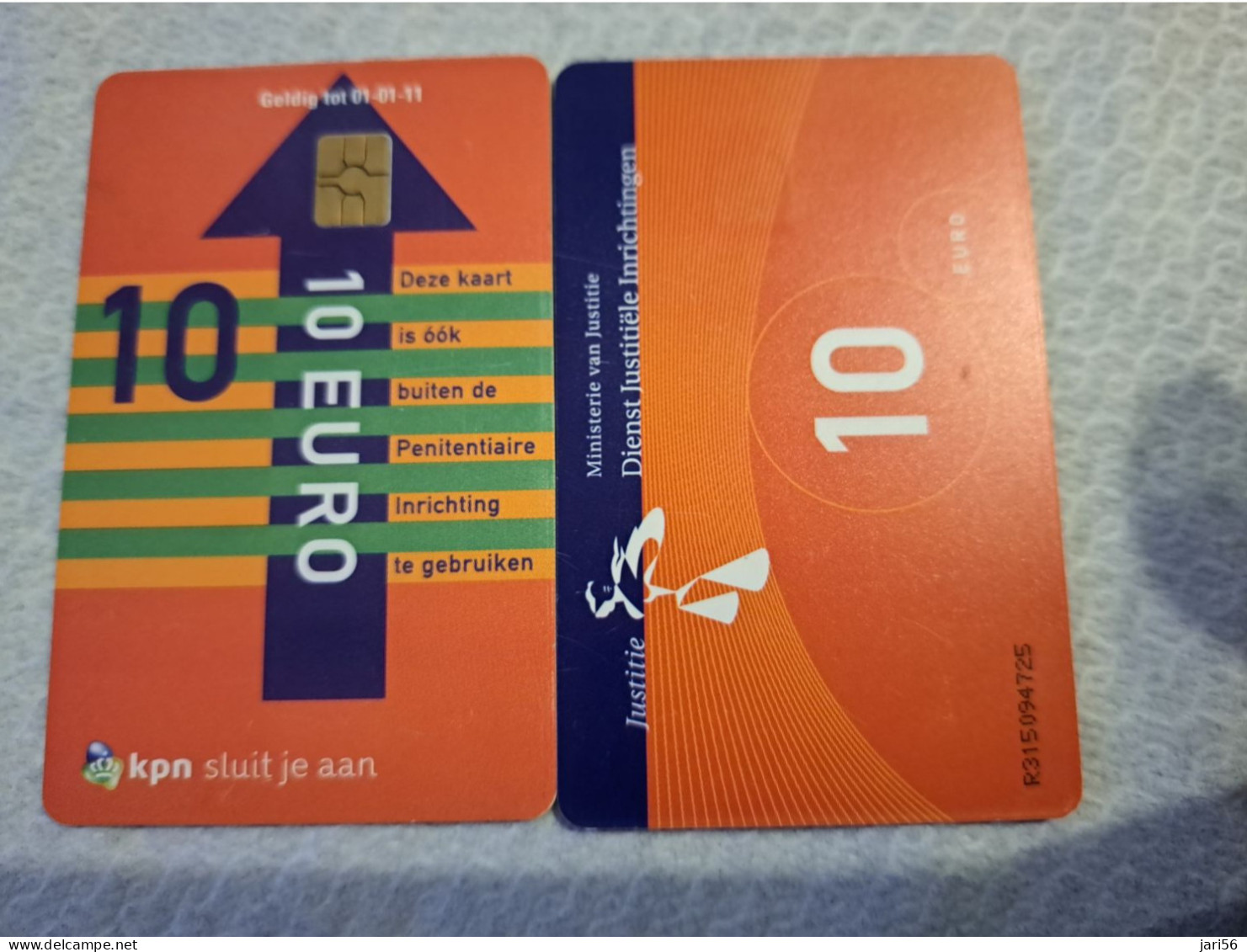 NETHERLANDS   € 10,-   / USED  / DATE  01-01-11  JUSTITIE/PRISON CARD  CHIP CARD/ USED   ** 16164** - [3] Sim Cards, Prepaid & Refills