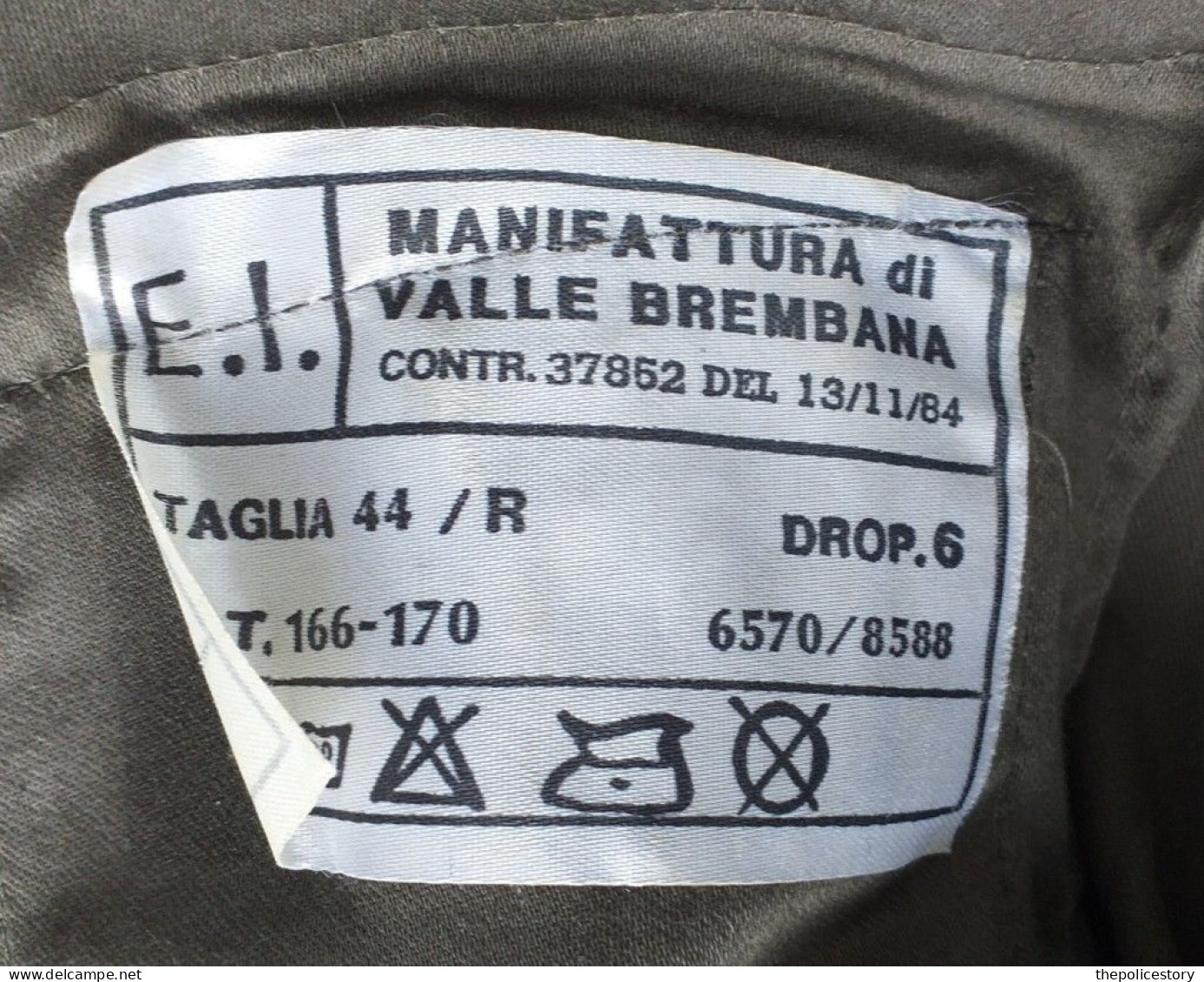 Giacca pantaloni mimetica verde NATO E.I. tg. 44 del 1984 nuova originale etichettata