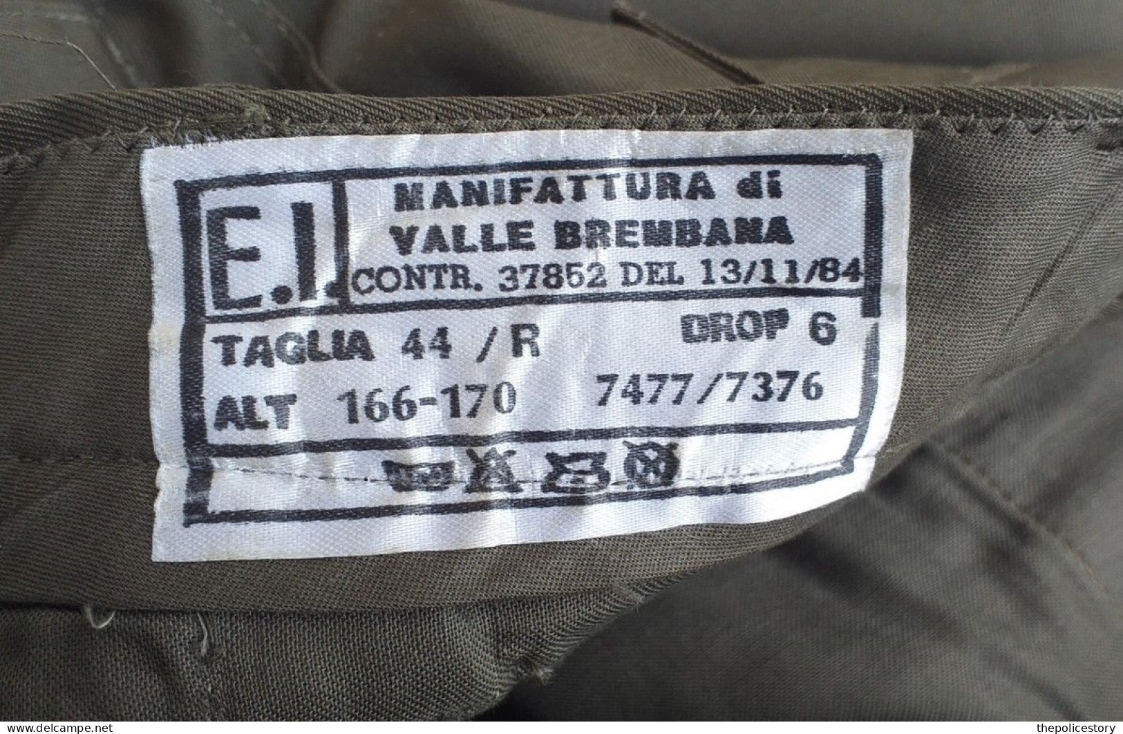 Giacca pantaloni mimetica verde NATO E.I. tg. 44 del 1984 nuova originale etichettata