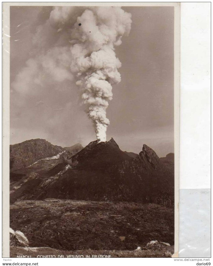 1934 NAPOLI - CONETTO DEL VULCANO  VESUVIO IN ERUZIONE CON ANNULLO RESINA - Ercolano