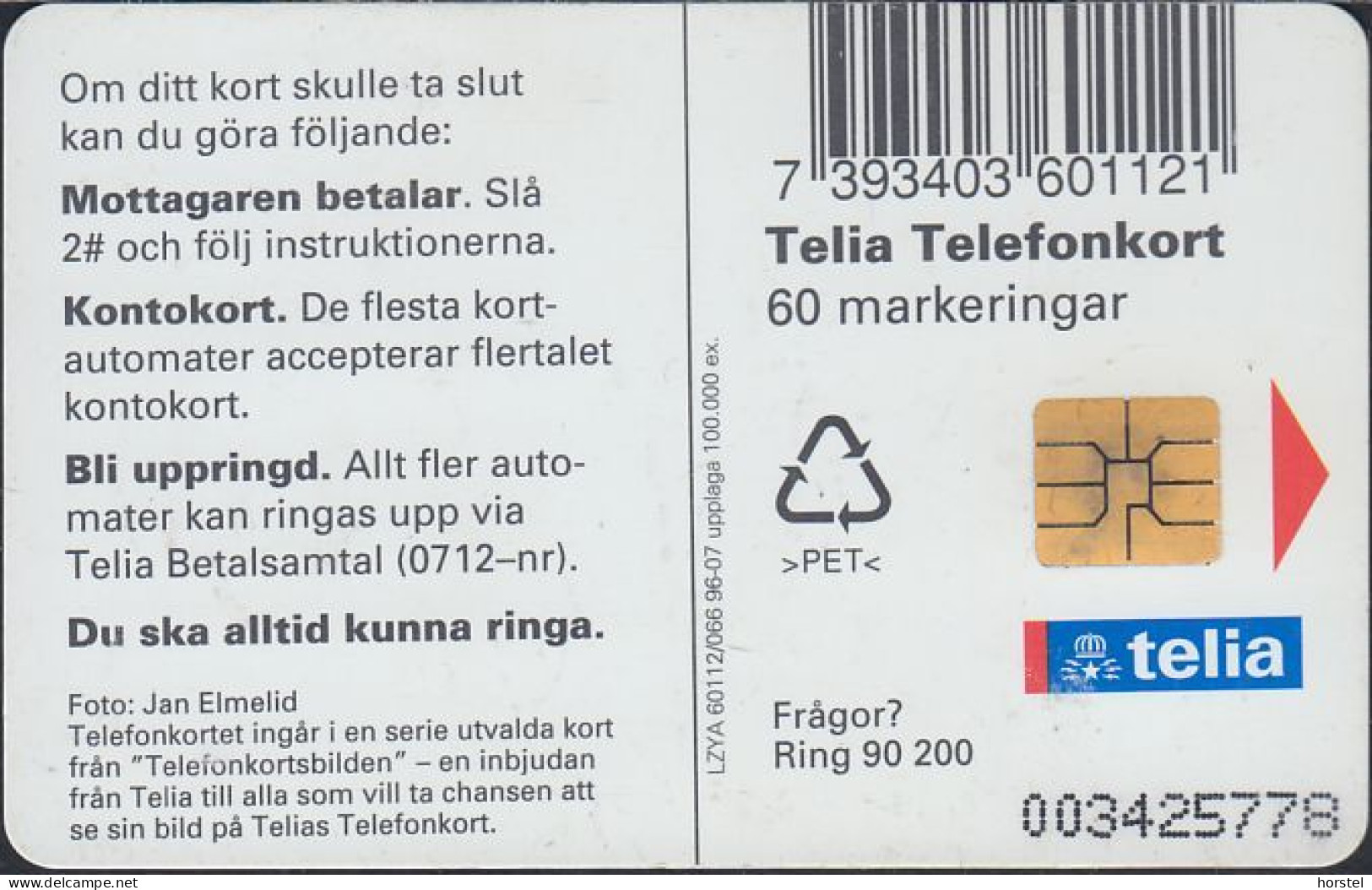 Schweden Chip 166  Deer - Hirsch - Stag  (60112/066) - 003425778 - Suecia