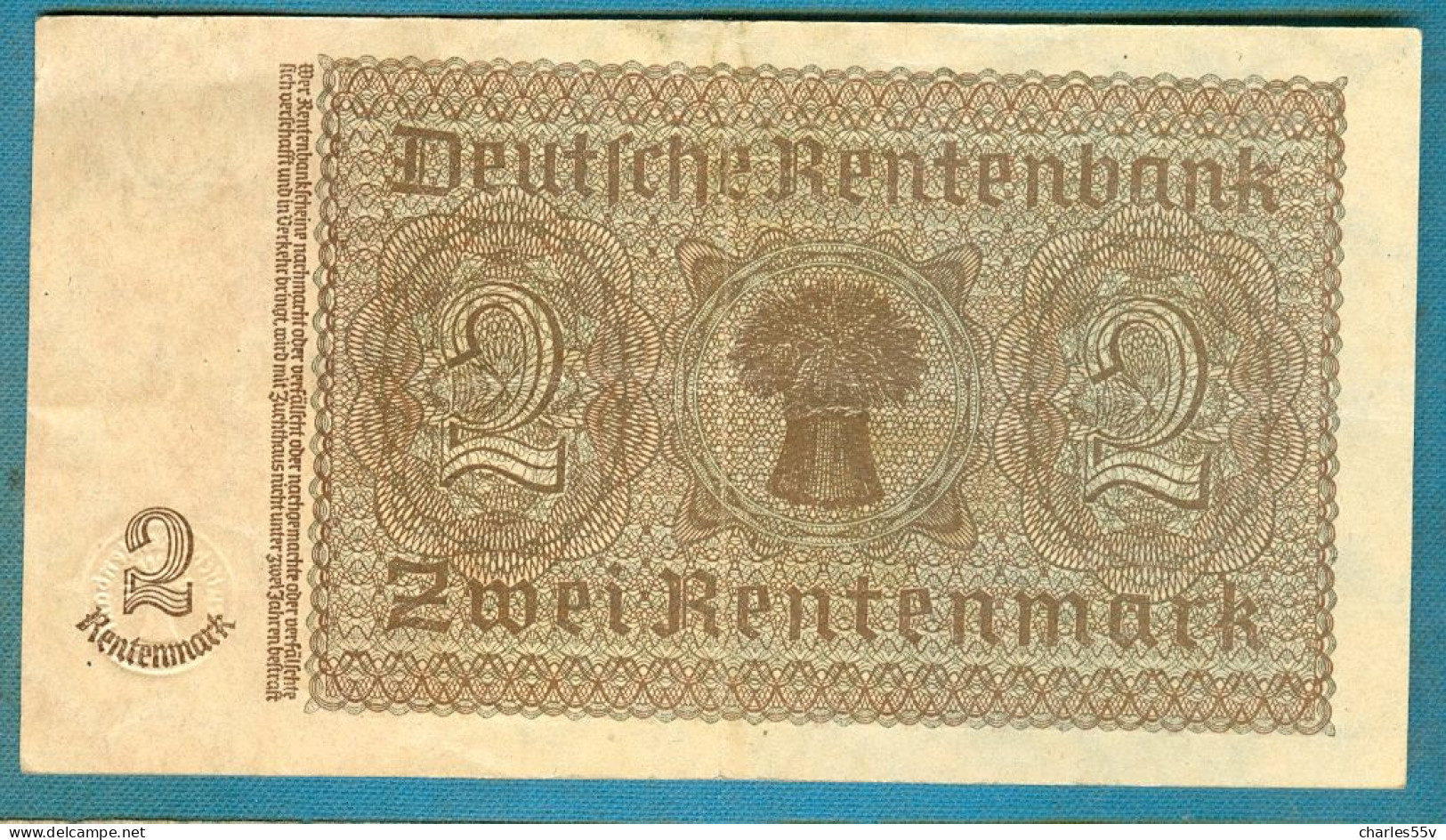 2 Rentenmark 30.1.1937 Serie H - Other & Unclassified