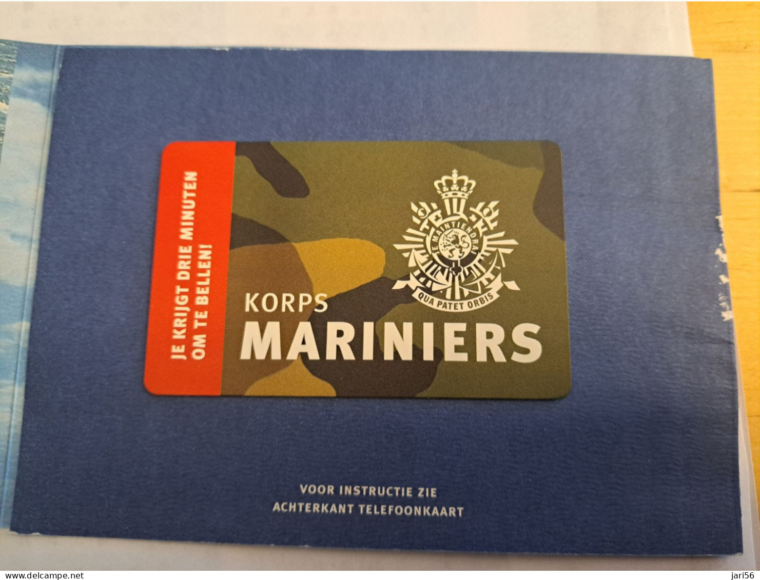 NETHERLANDS      ADVERTISING  / PREPAID / KORPS MARINIERS/ MARINES/ 3 MINUTES/IN CARNET/   MINT   ** 16170** - Private