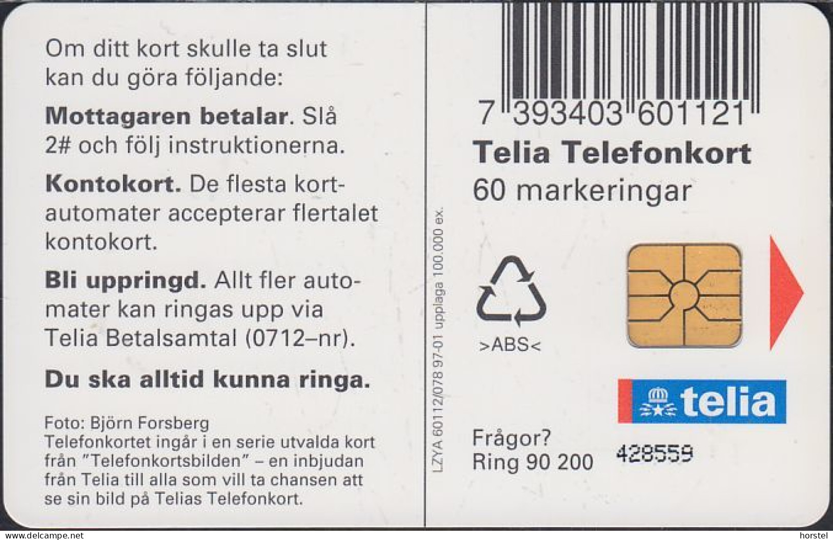 Schweden Chip 201 Eagle - Adler (60112/078) - 428559 - Zweden