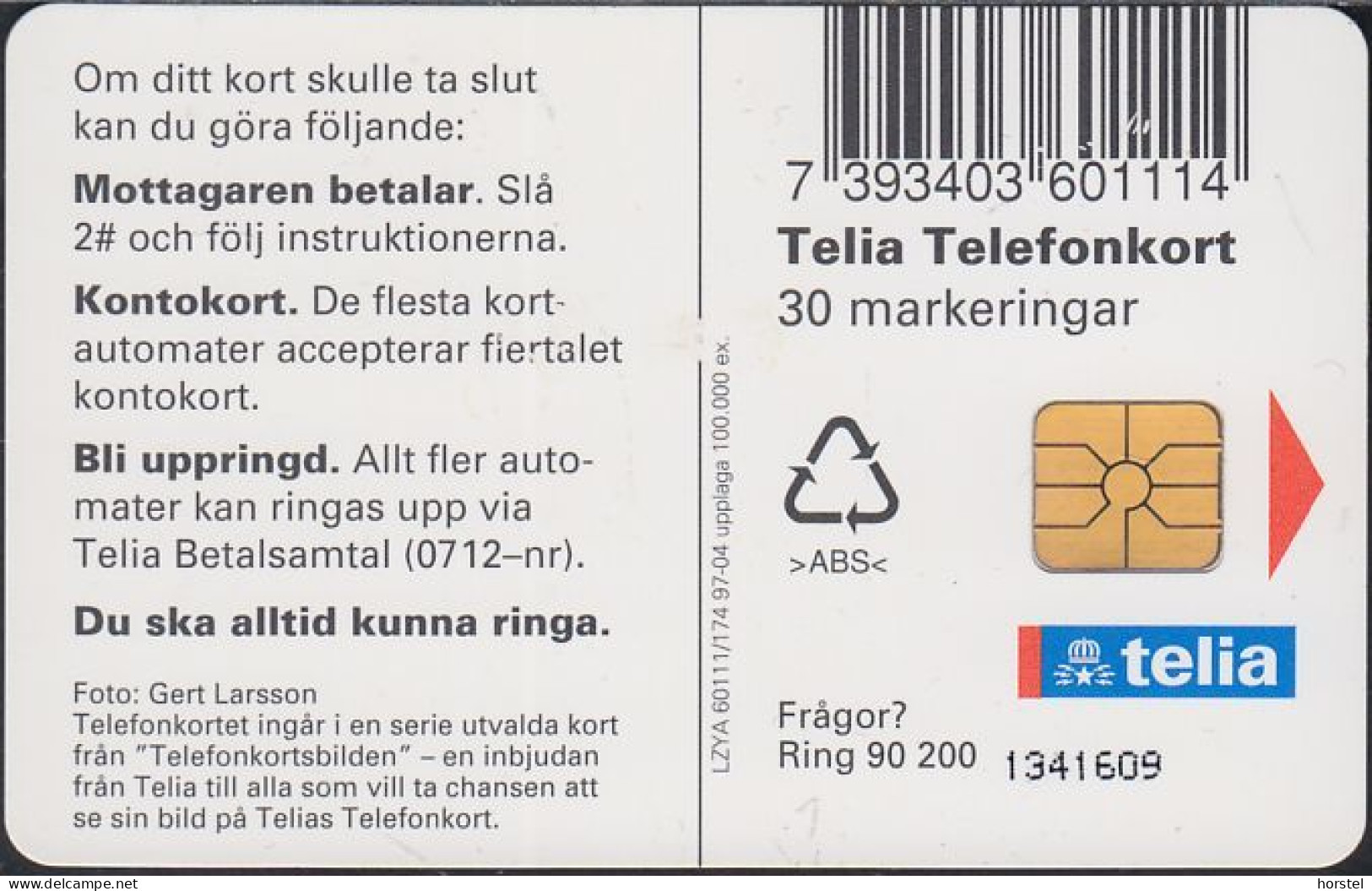 Schweden Chip 211 Storks - Störche  (60111/174) - 1341609 - Schweden