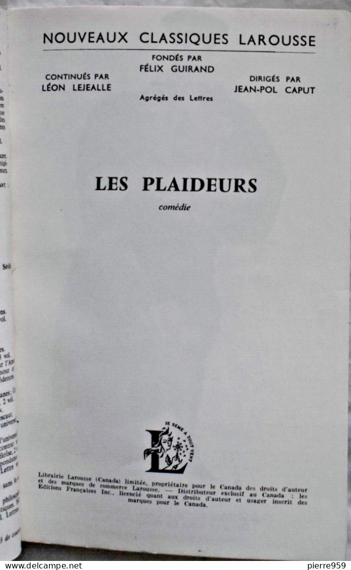 Les Plaideurs - Jean Racine - Franse Schrijvers