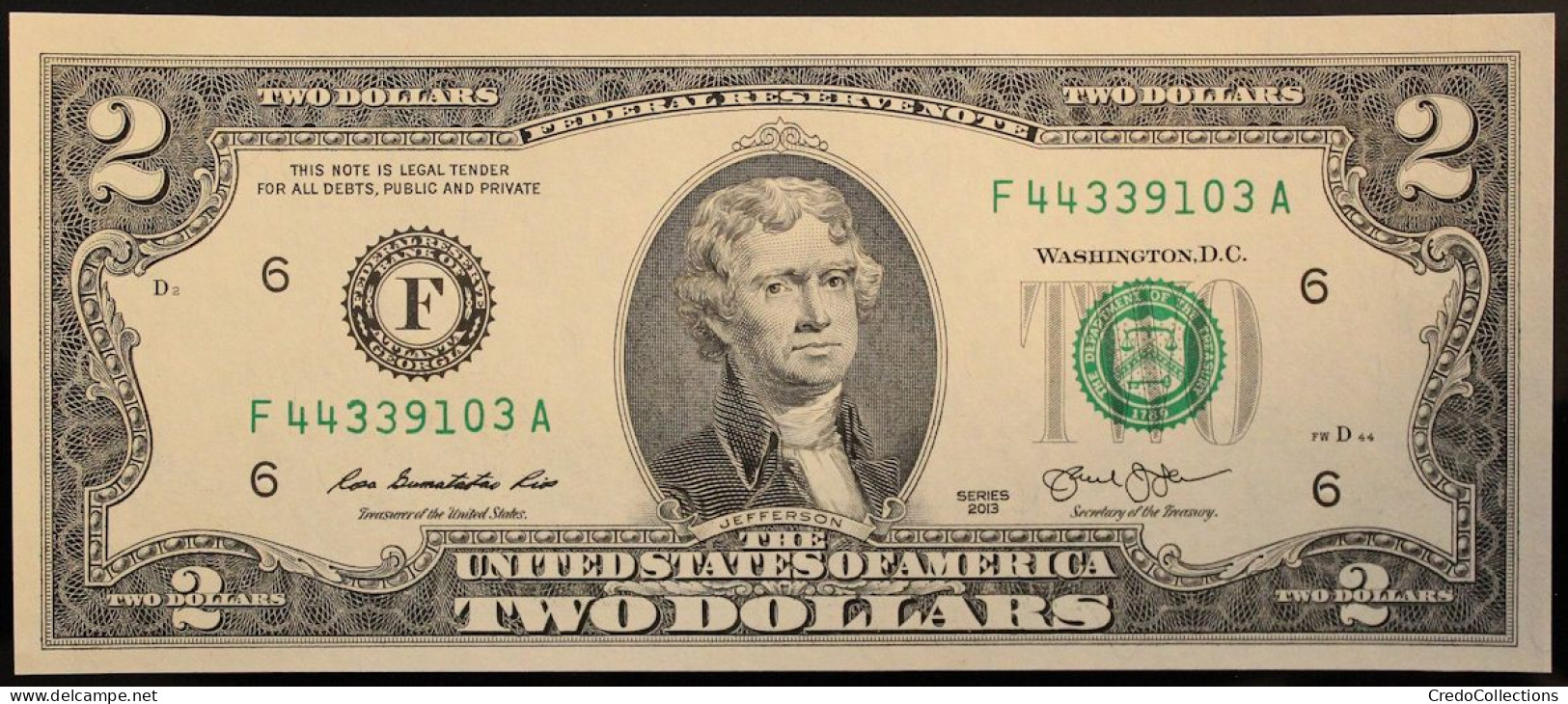 USA - 2 Dollars - 2013 - PICK 538F - NEUF - Federal Reserve (1928-...)