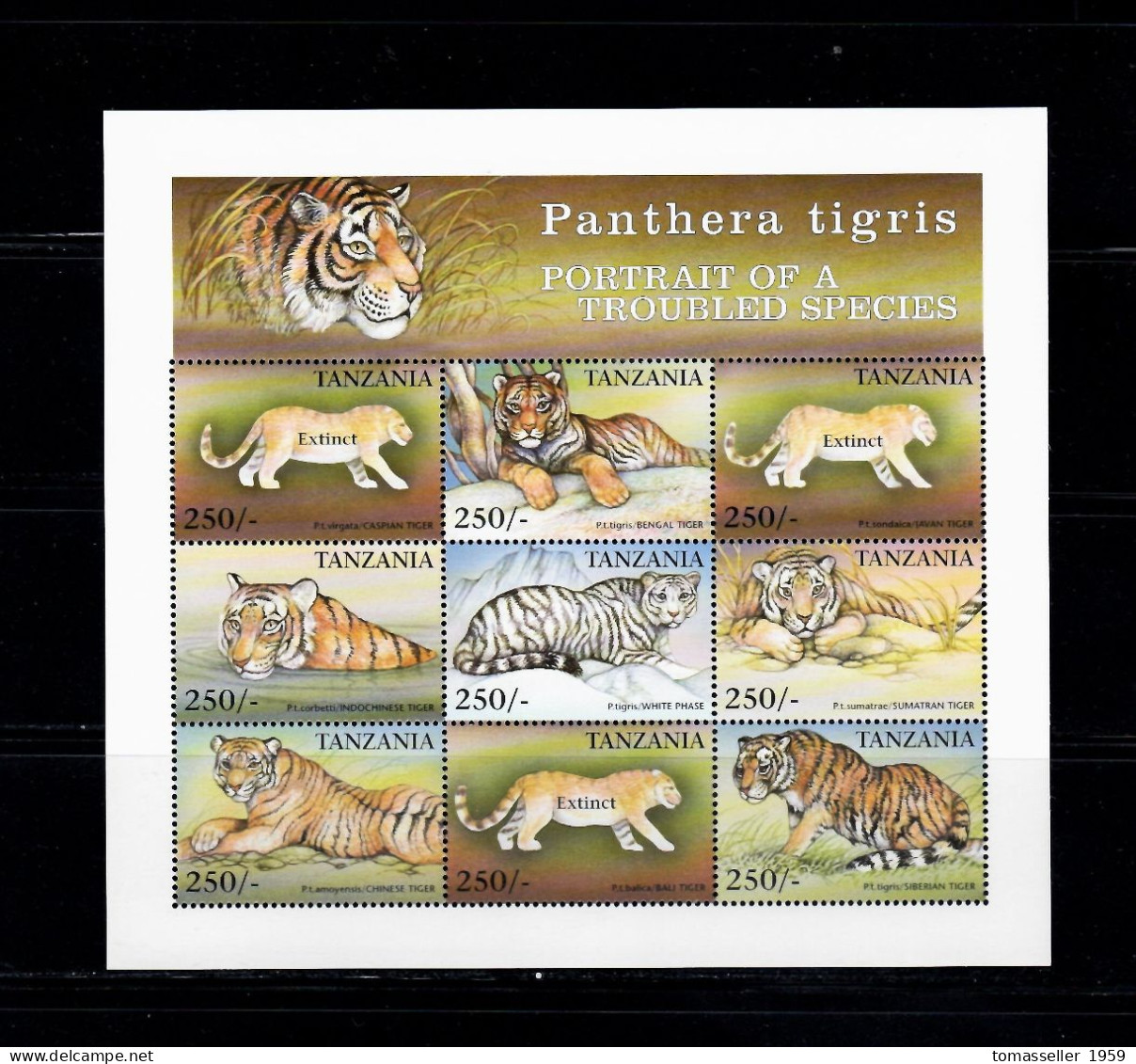 Tanzania-1999 Subspecies Of Tigers .MNH** - Tanzanie (1964-...)