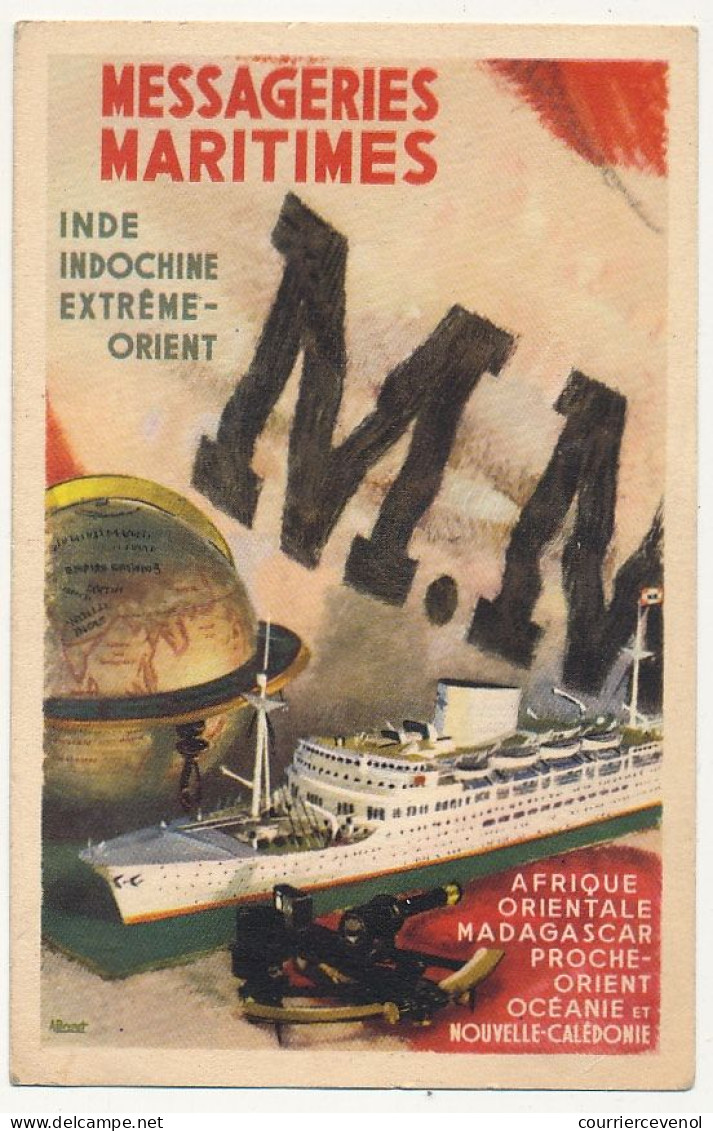 CPA - Reproduction D'affiche Messageries Maritimes M.M. Inde Indochine Extrême-orient Afrique Orientale ... - Paquebote