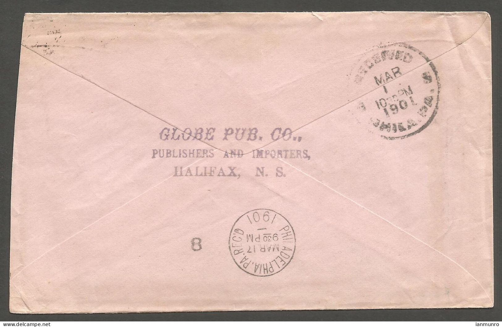 1901 National Publishing Bibles Advertising Cover 2c Numeral Duplex Halifax NS Nova Scotia - Historia Postale