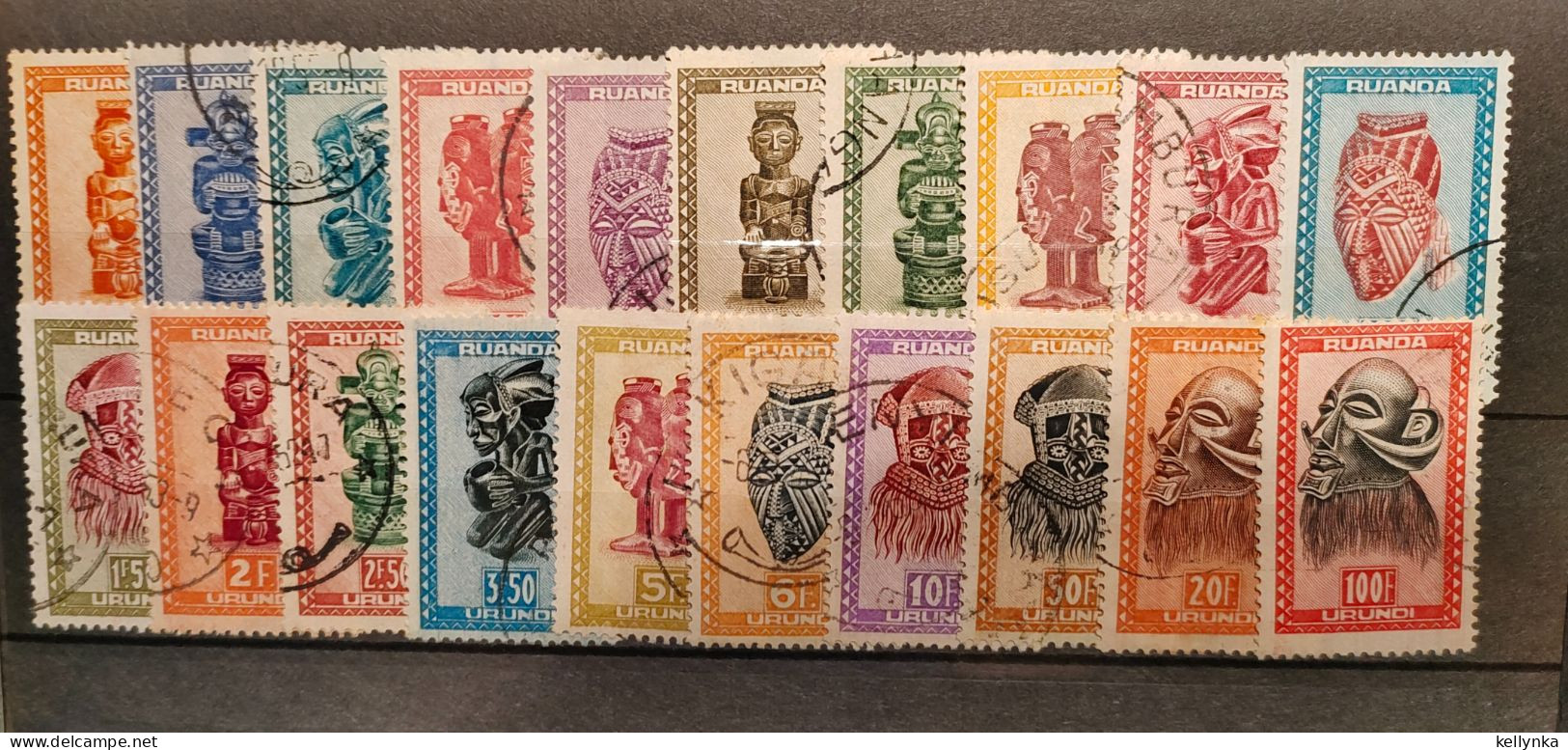 Ruanda Urundi - 154/172 - Masques - 1948 - Oblitérés - Usados