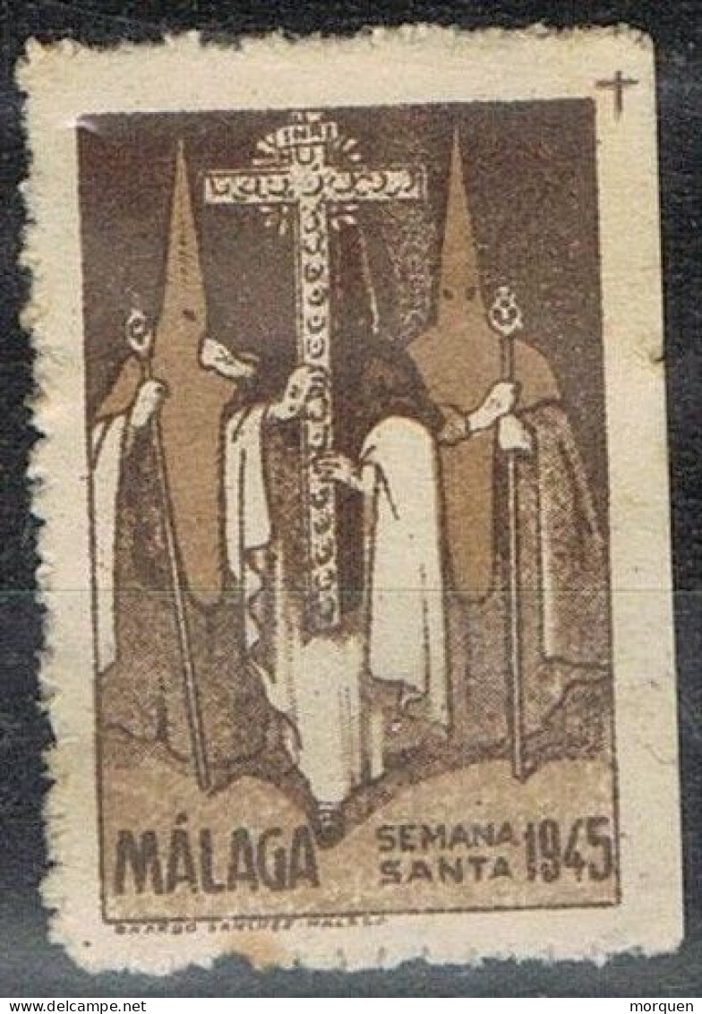 Sello Viñeta MALAGA 1945, Religiosa, Semana Santa º - Varietà E Curiosità