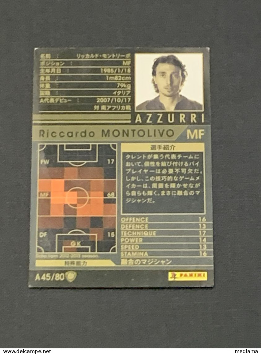 CARD PANINI WCCF GIAPPONE 2012 2013 RICCARDO MONTOLIVO ITALIA - Other & Unclassified