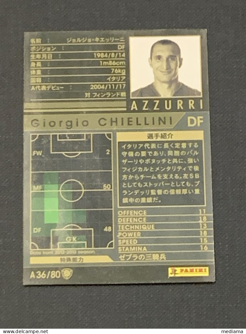 CARD PANINI WCCF GIAPPONE 2012 2013 GIORGIO CHIELLINI ITALIA - Other & Unclassified