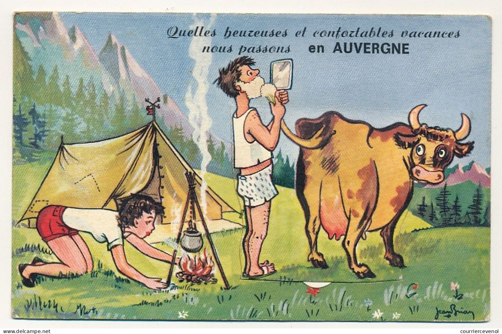 CPSM - AUVERGNE - Carte Avec Dépliant En Accordéon ... Quelles Heureuses Vacances Nous Passons En Auvergne ... - Auvergne