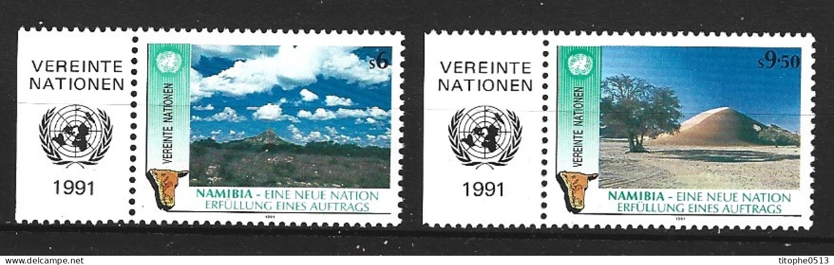 ONU VIENNE. N°122-3 De 1991. Namibie. - Unused Stamps