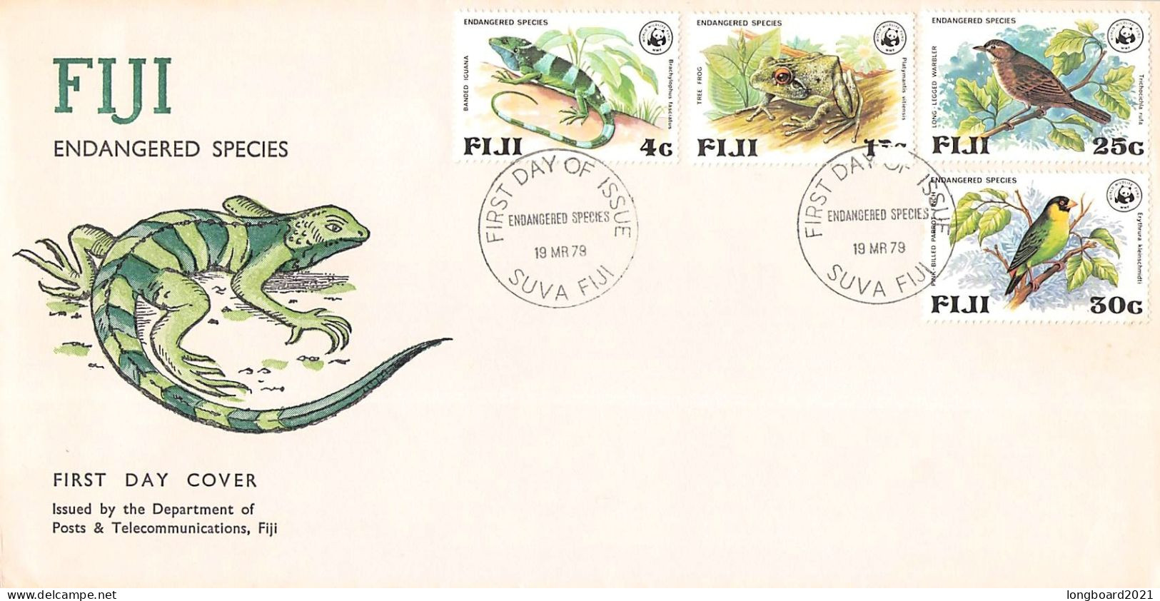 FIJI - FDC WWF 1979 - ENDANGERED SPECIES / 4186 - Fiji (1970-...)